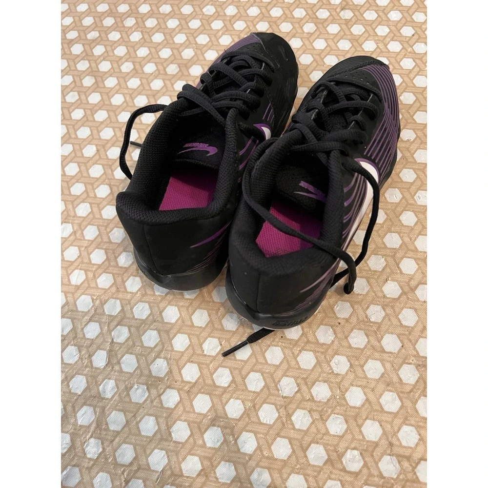 Nike Fastflex AQ200-002 Softball Cleats Black Purple White Size 3Y